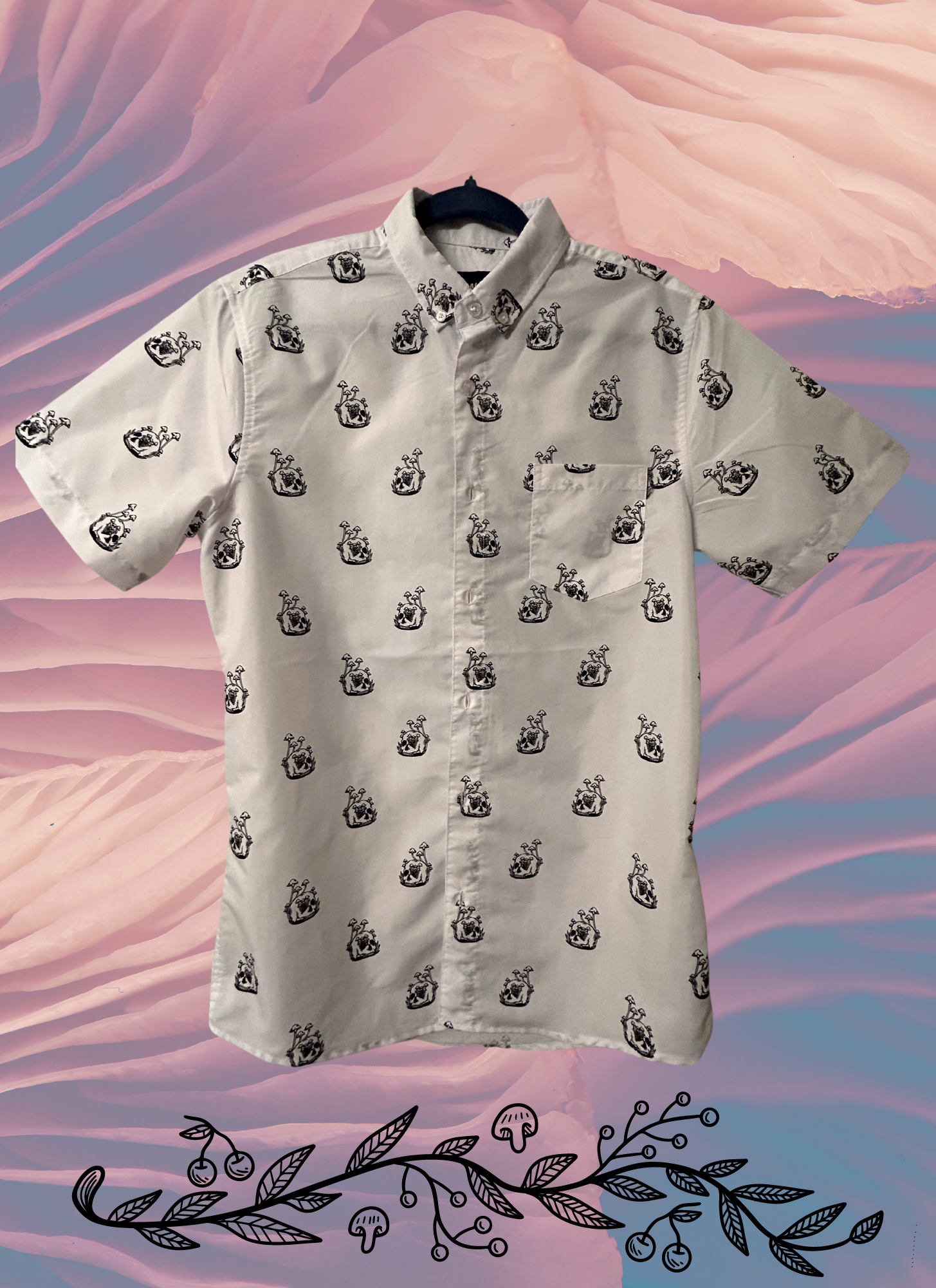 Front of Mushroom Skull Shirt